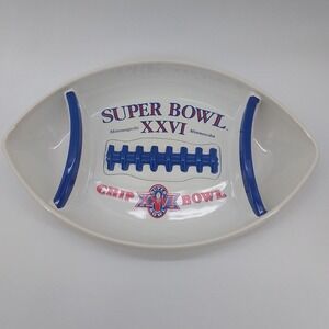 NFL Super Bowl XXVI Minneapolis Metrodome 1992 Redskins Bills Chip Bowl Melamine